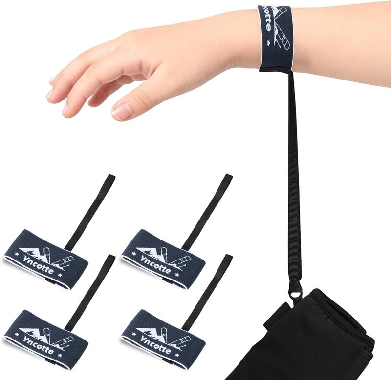 Yncotte Glove Leash, 2 Pairs Ski Glove Wrist Straps Elastic Handcuff Leashes for Skiing Snowboarding Accessories, Adjustable Anti-Loss Hanging Glove Straps - Image 1